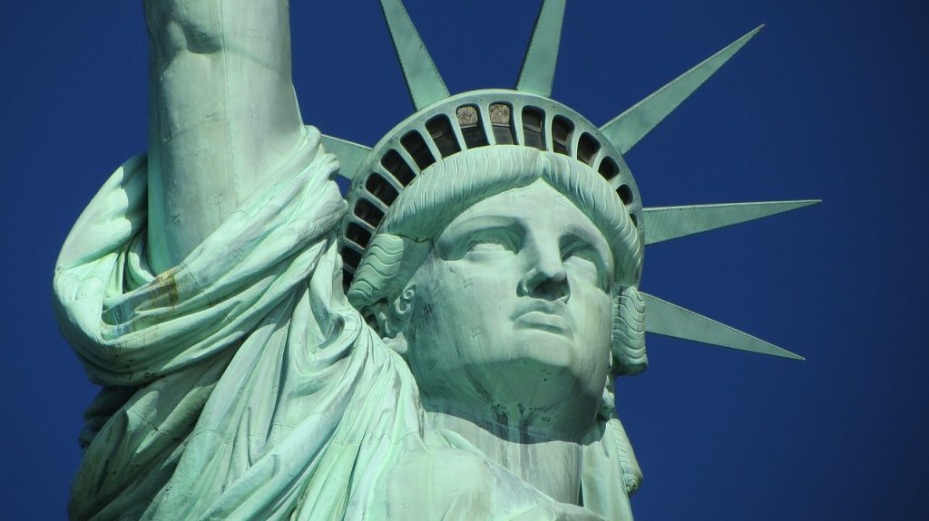Vista de la cabeza de la estatua de la libertad